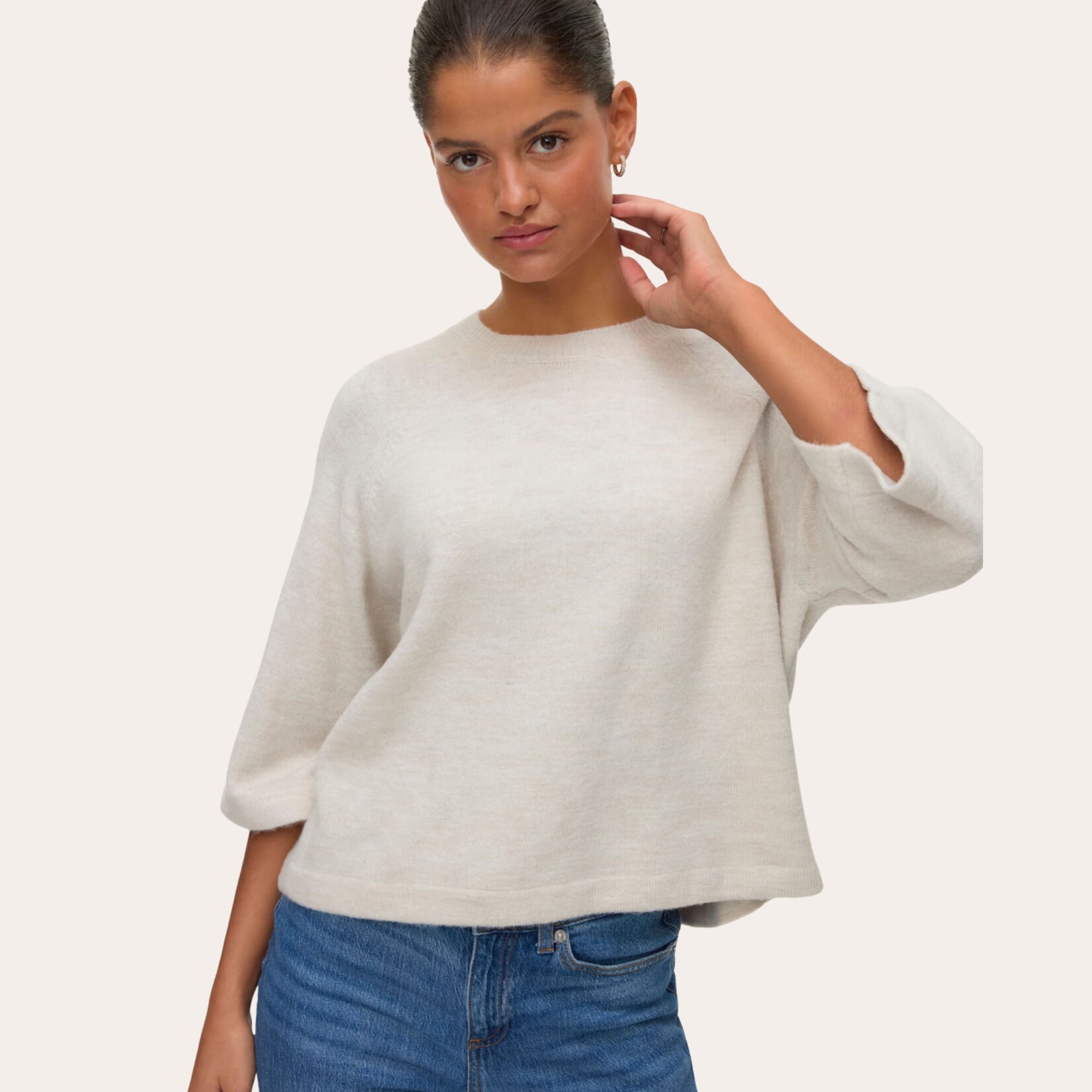 Vero Moda Hazel 3/4 Sleeve Knit - Pumice Stone