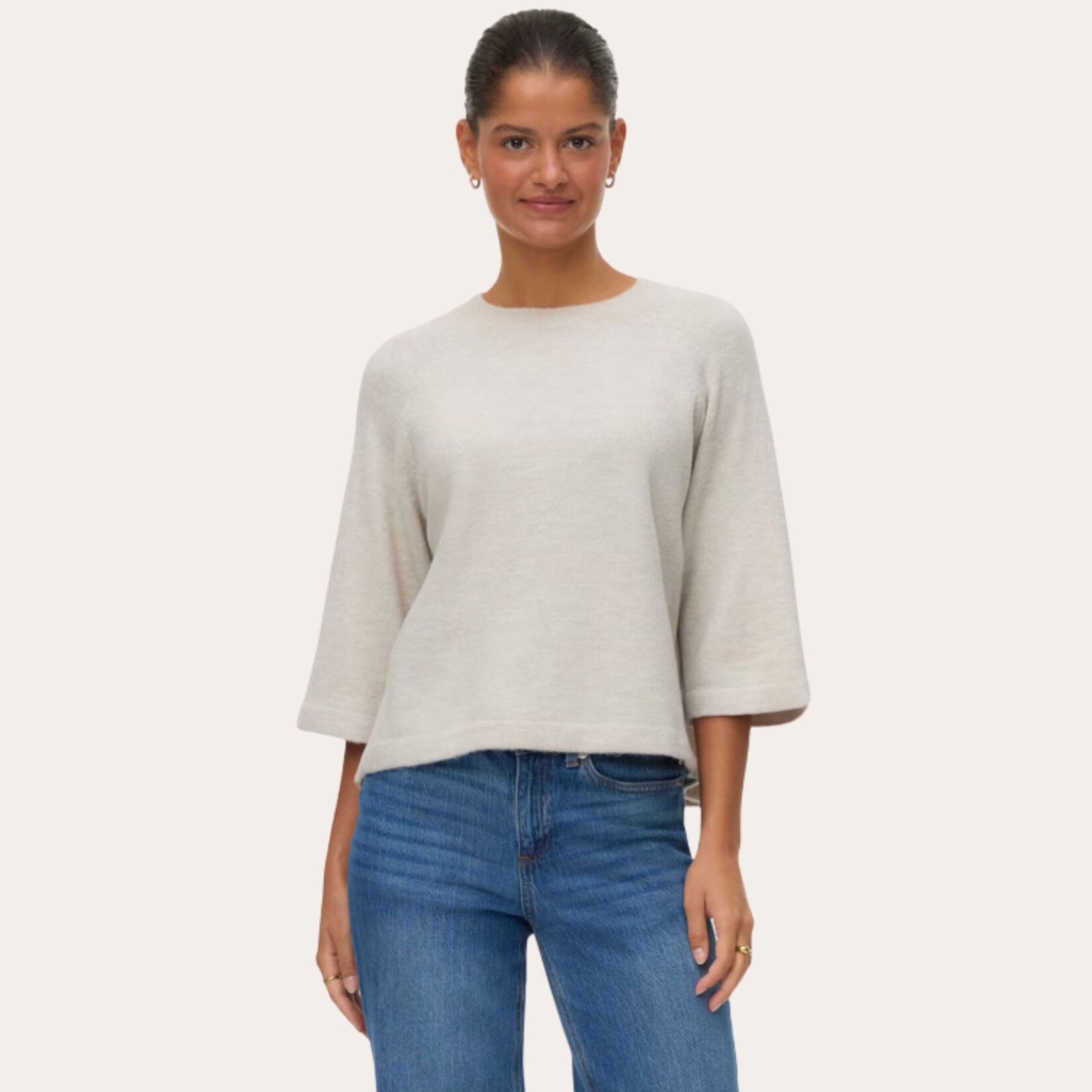 Vero Moda Hazel 3/4 Sleeve Knit - Pumice Stone