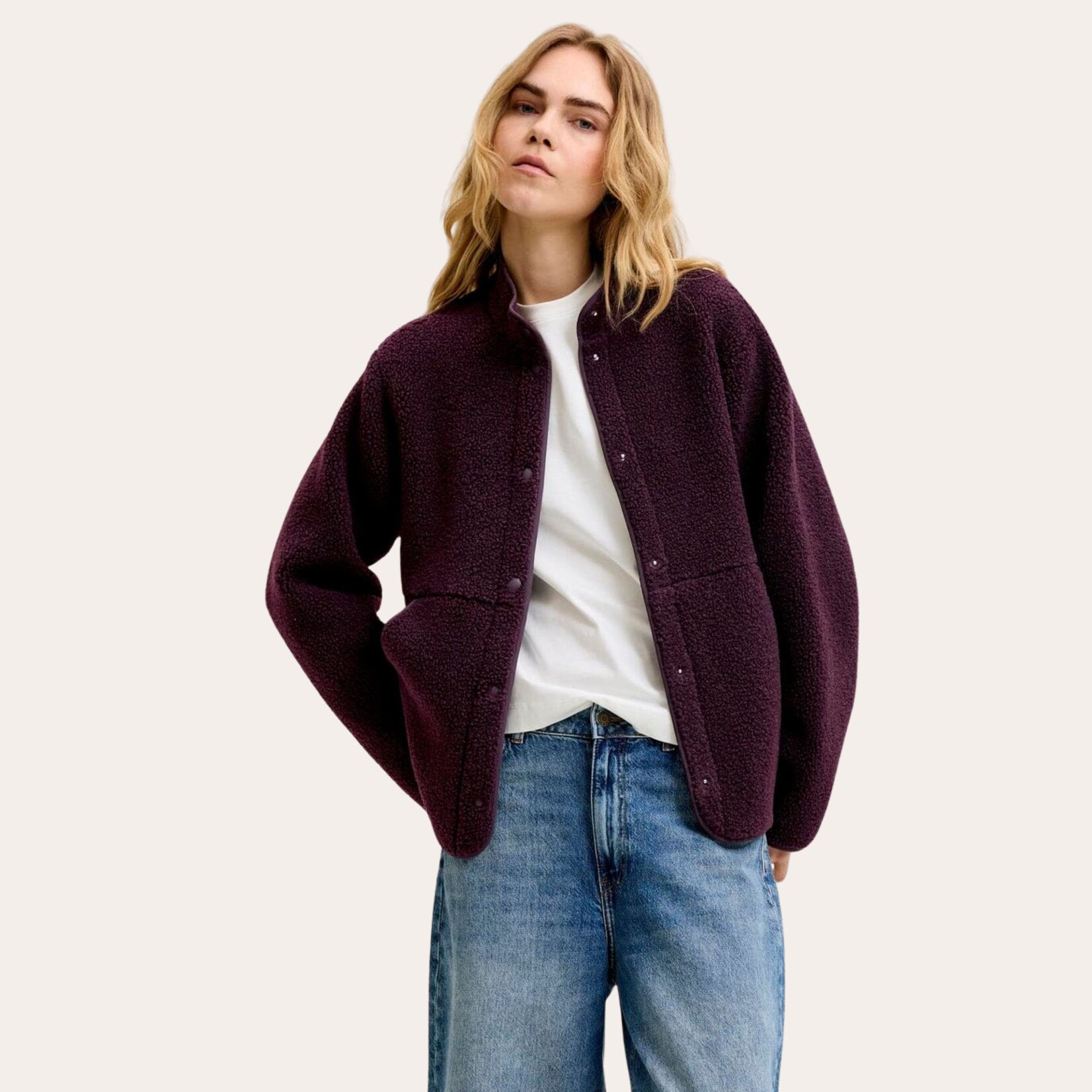 JJXX Rowan Fleece Jacket - Wine