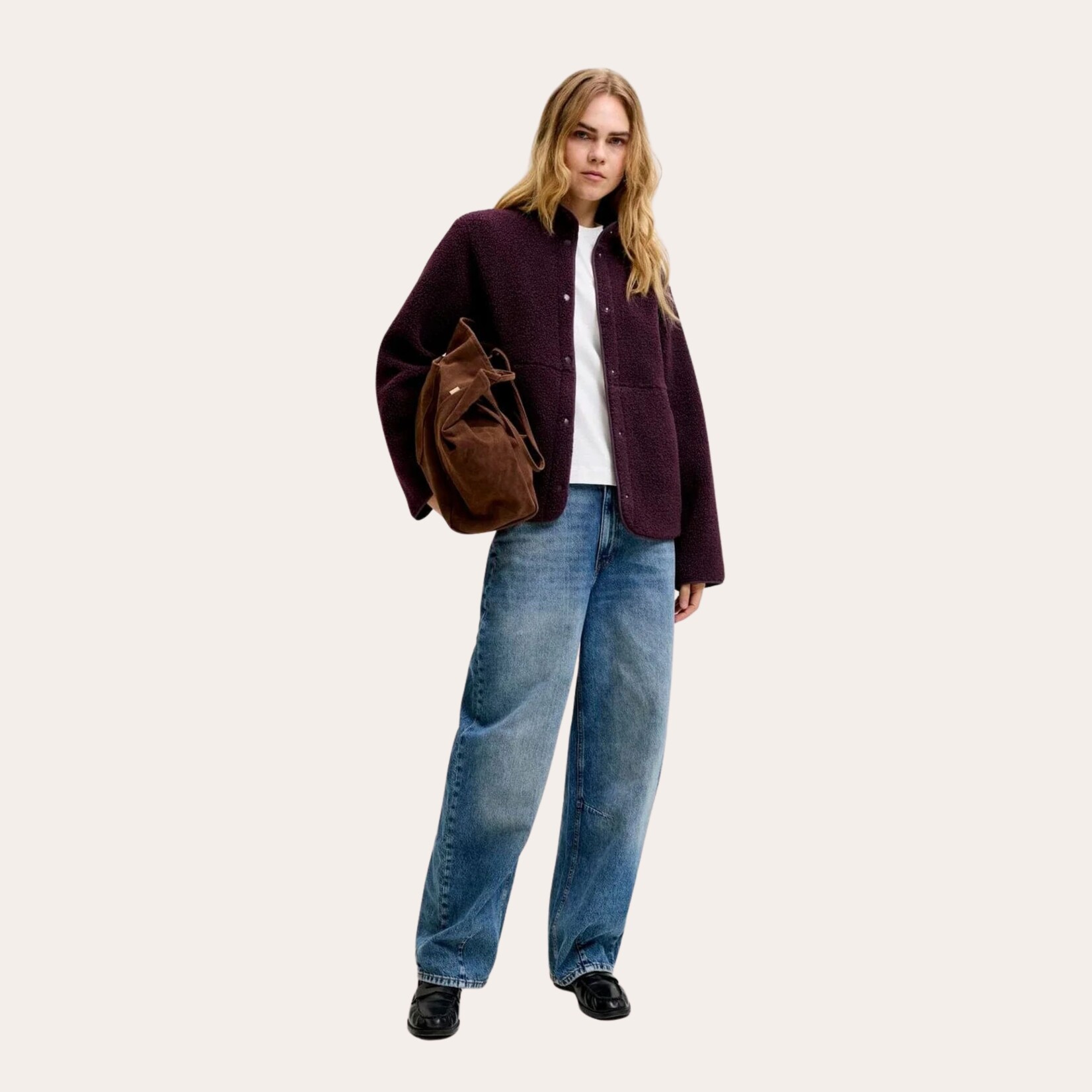 JJXX Rowan Fleece Jacket - Wine