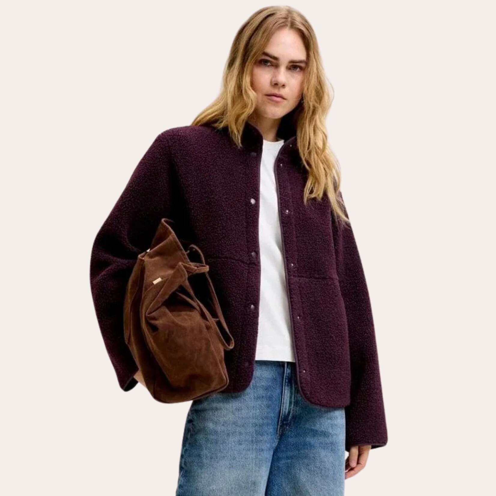 JJXX Rowan Fleece Jacket - Wine