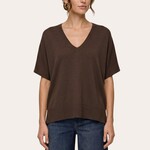 Liverpool Maple Short Sleeve V-Neck Knit - Java