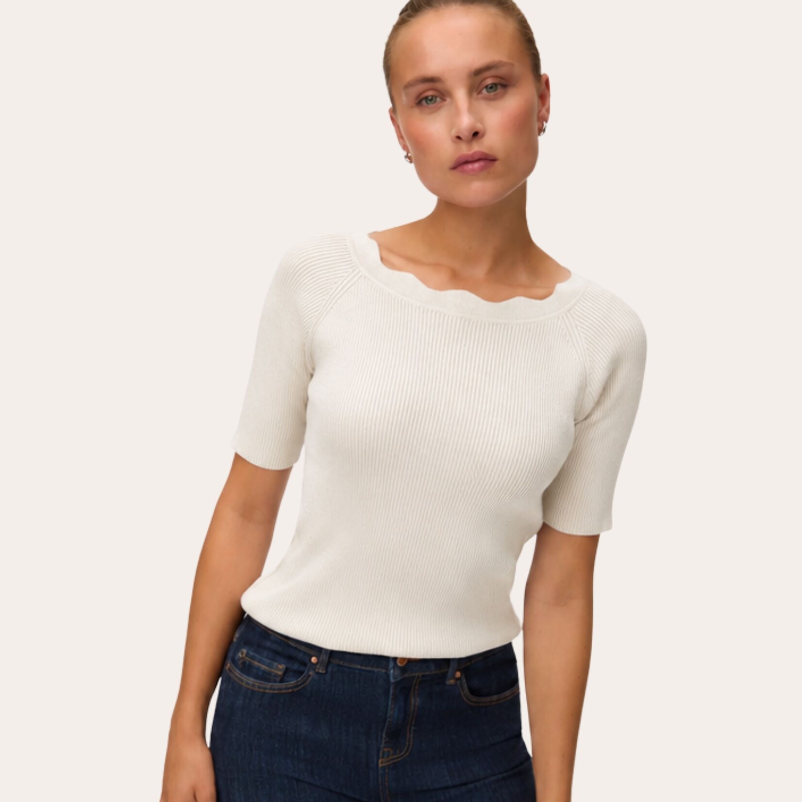 Vero Moda Esme Scalloped Top
