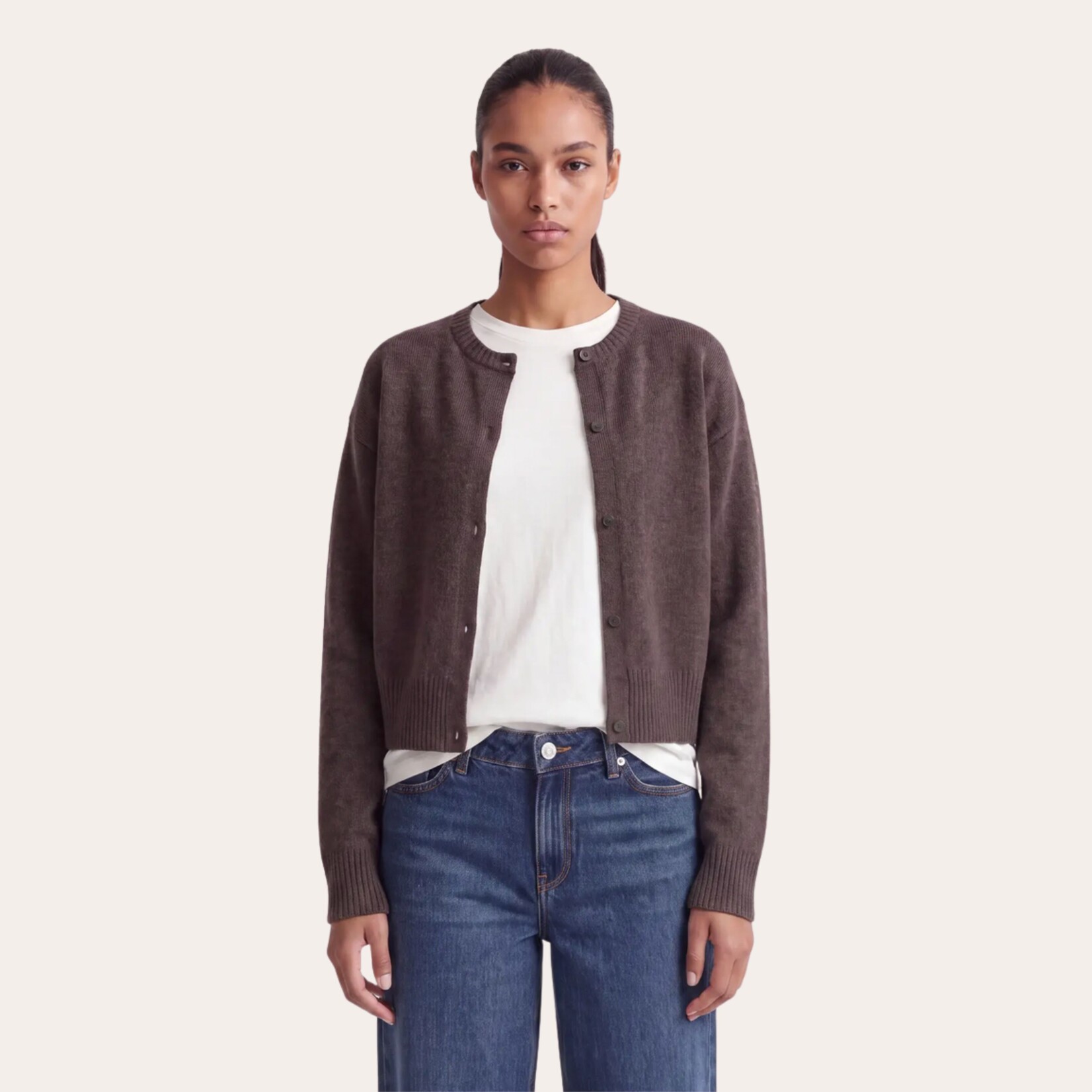 JJXX Fable Caridgan - Seal Brown