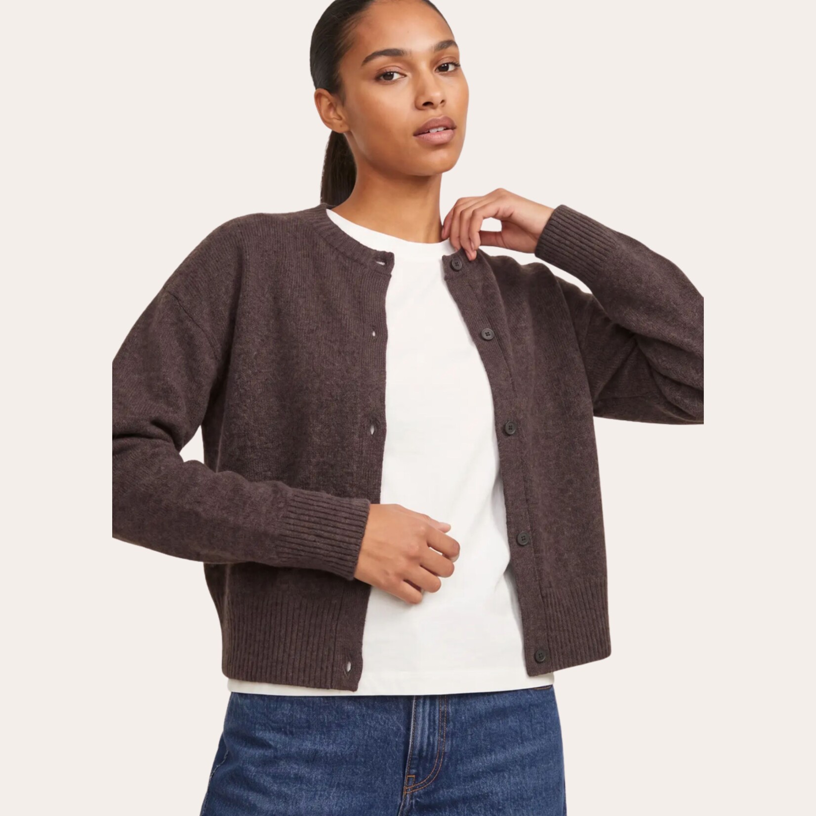 JJXX Fable Caridgan - Seal Brown