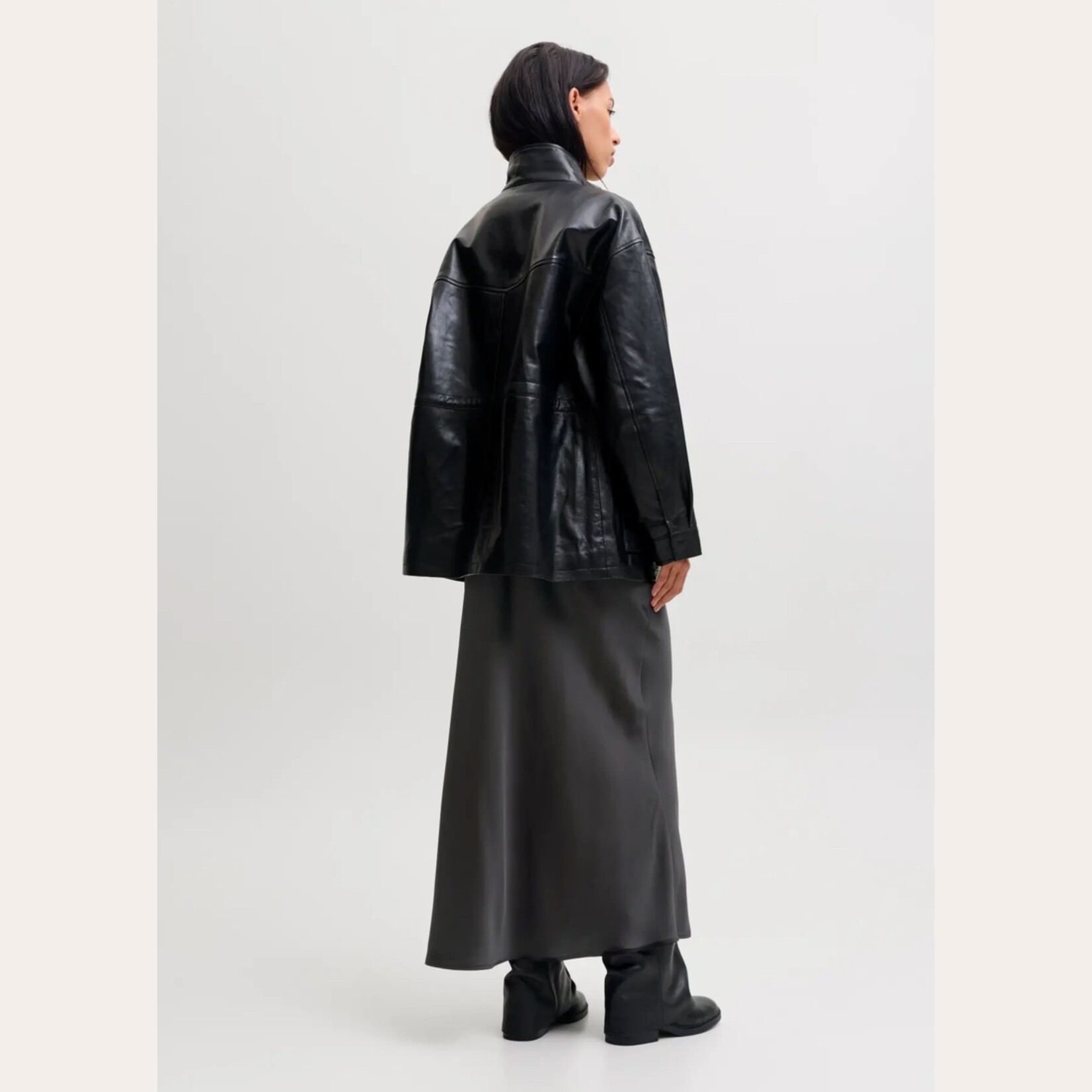 JJXX Greta Satin Maxi Skirt - Black