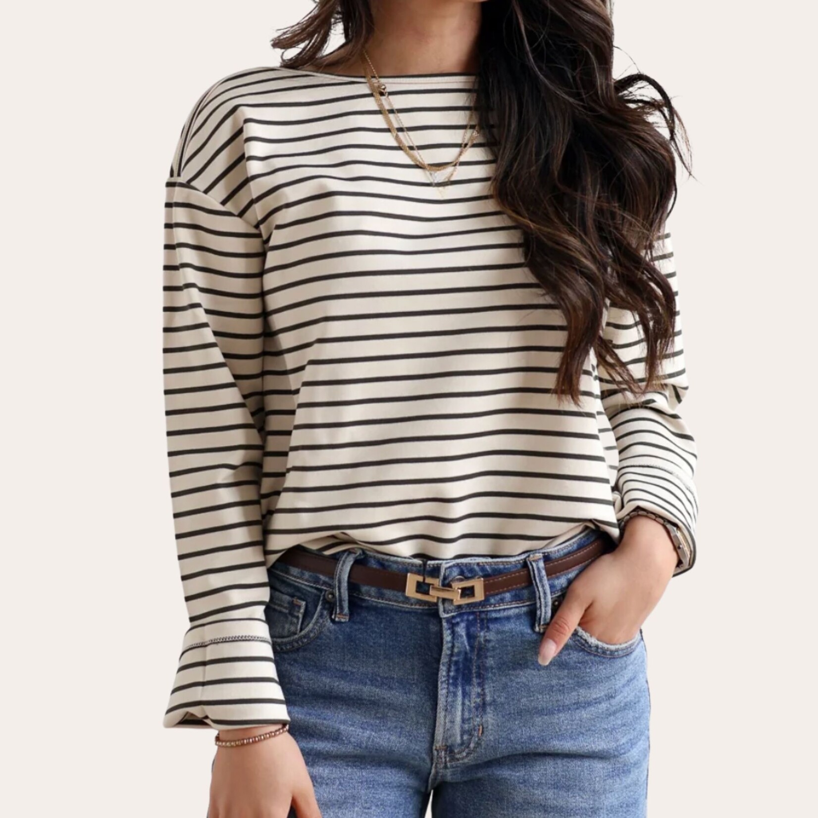 Vero Moda Harvest Stripe Top - Forest Night