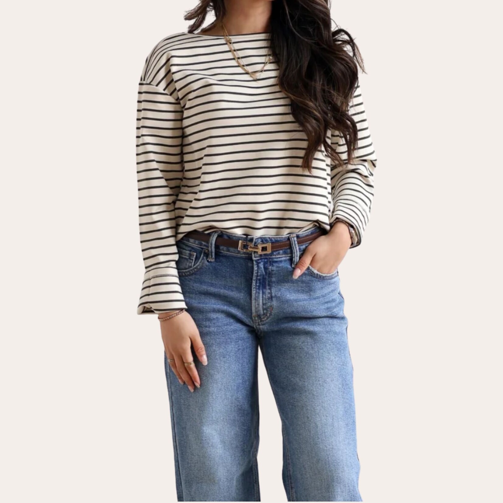 Vero Moda Harvest Stripe Top - Forest Night