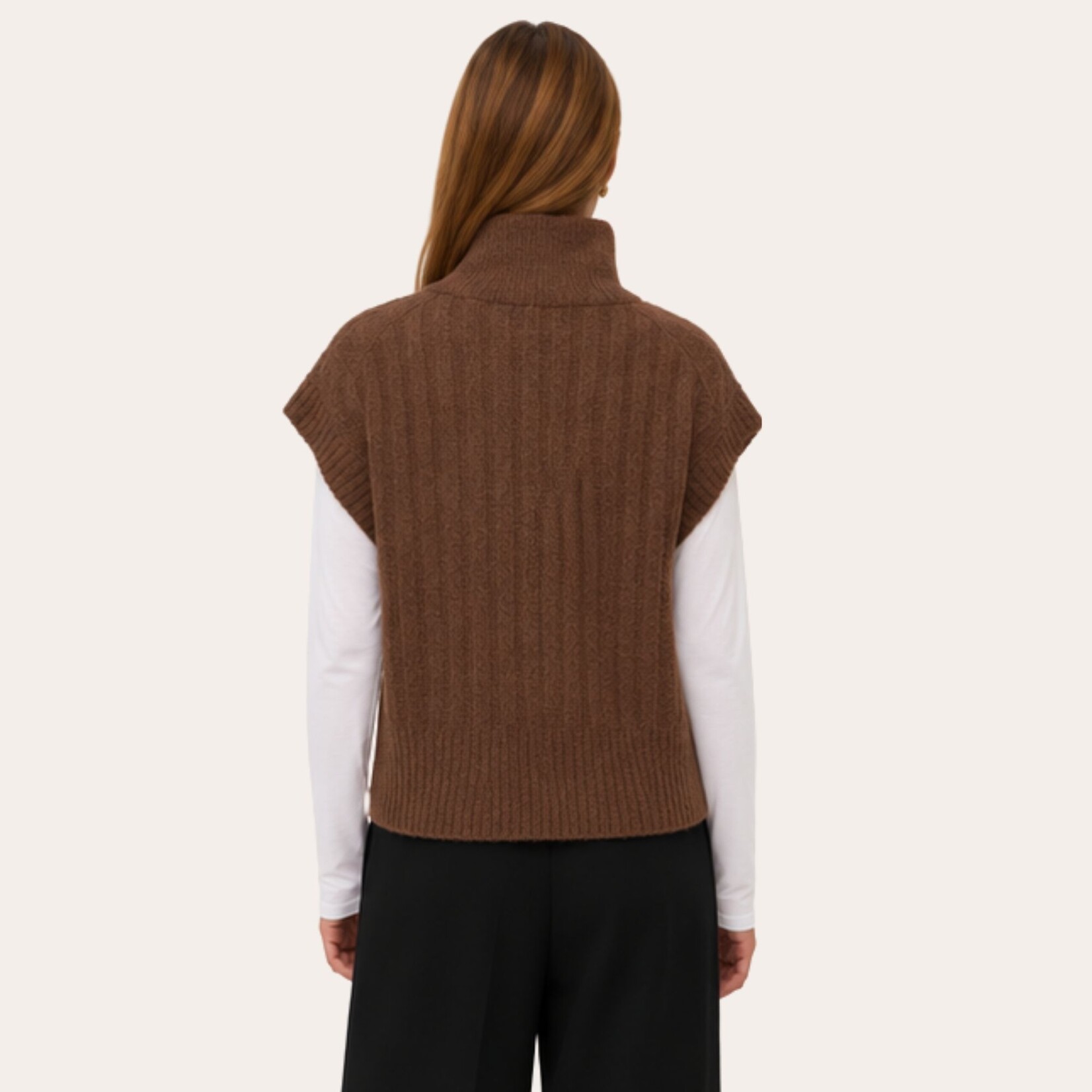Vero Moda Jasper Zip Cardi Vest - Cocoa