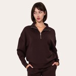 RD Style Darcy Soft Knit Half Zip - Chocolate