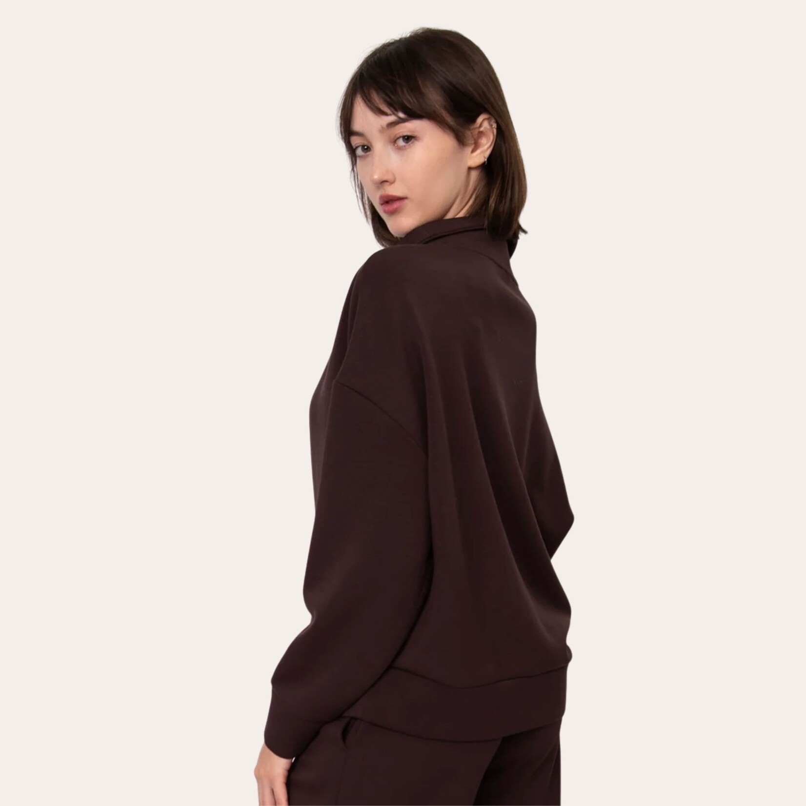 RD Style Darcy Soft Knit Half Zip - Chocolate