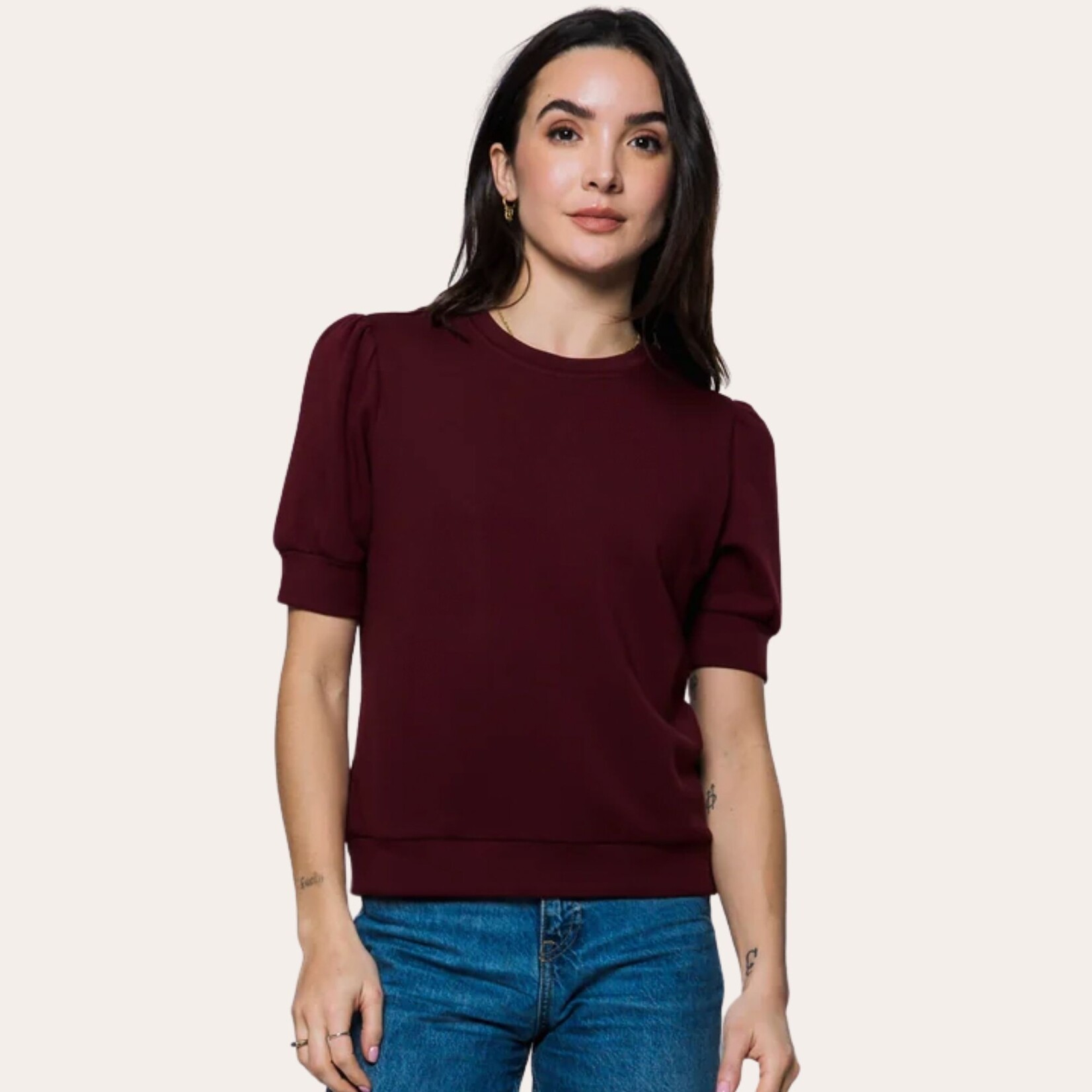 ORB Brynn Luxe Fleece Sweatshirt - Wine