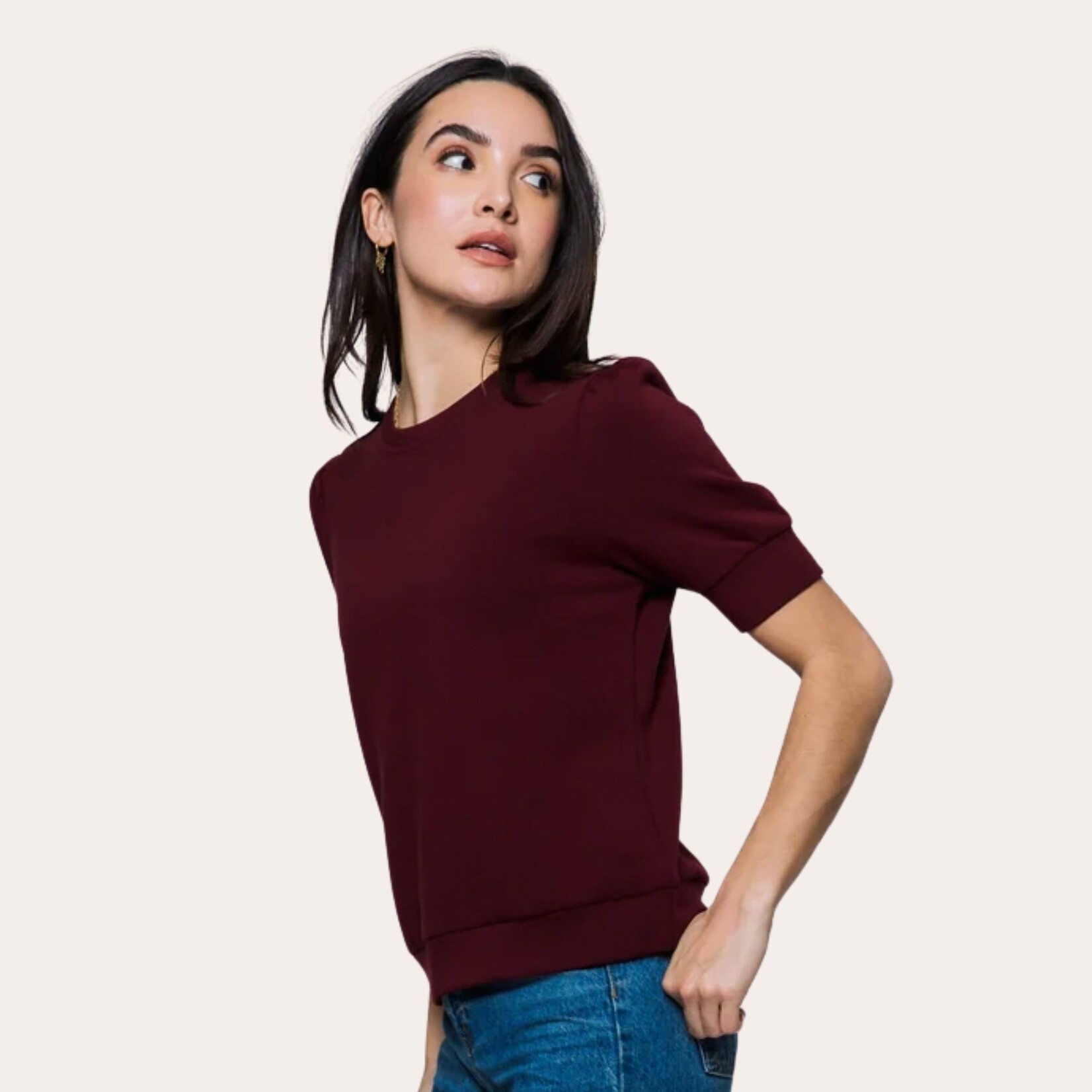 ORB Brynn Luxe Fleece Sweatshirt - Wine