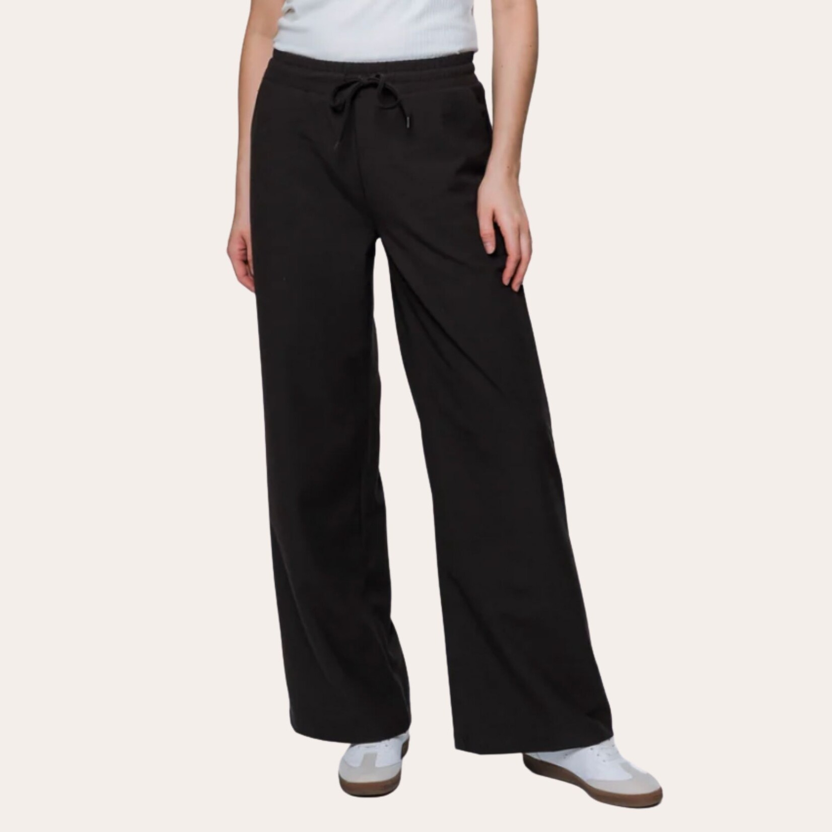 ORB Clara Wide Leg Drawstring Pant - Houndstooth