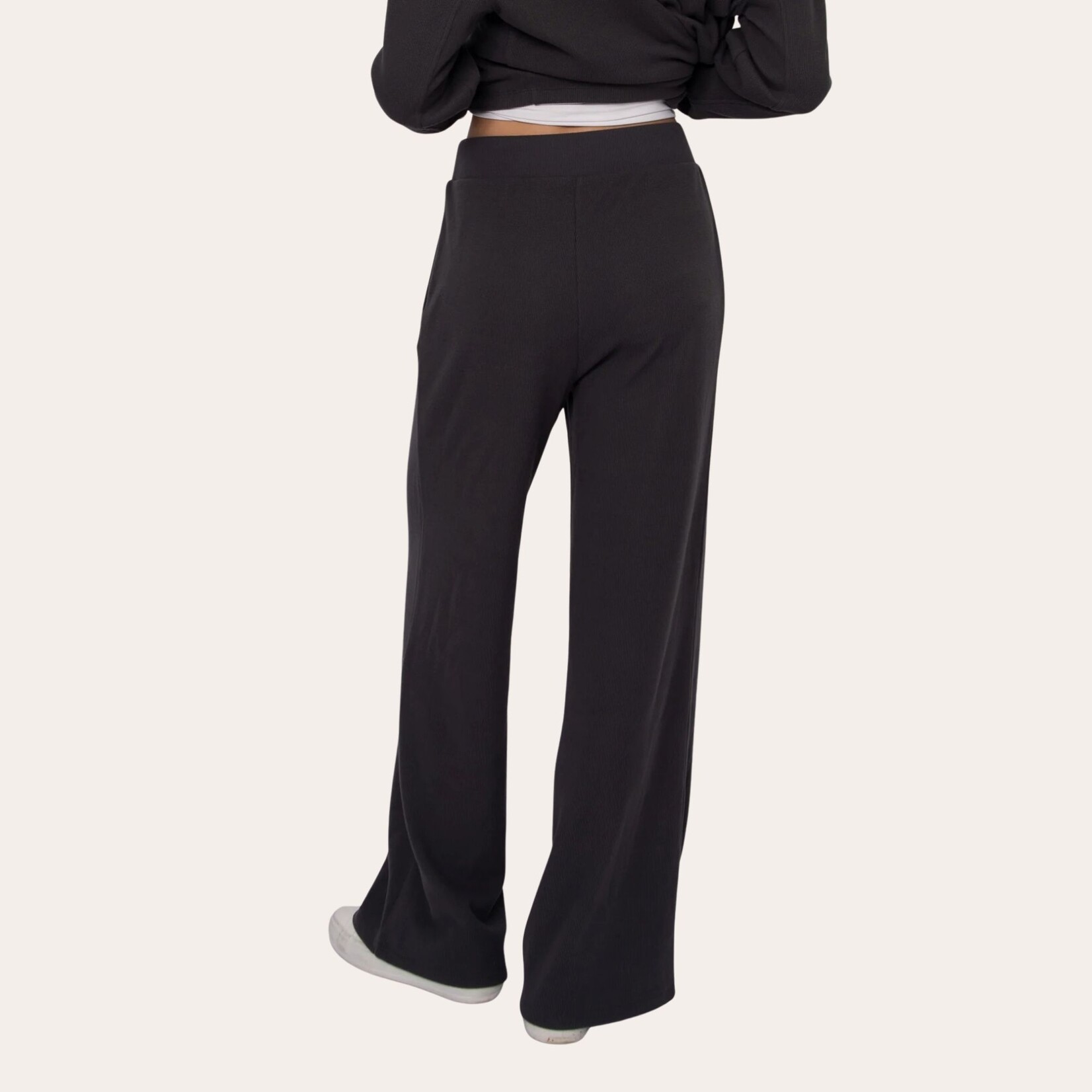 RD Style Frankie Waffle Drawstring Pant - Coal
