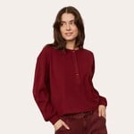 RD Style Jess Cozy Waffle Henley - Burgundy