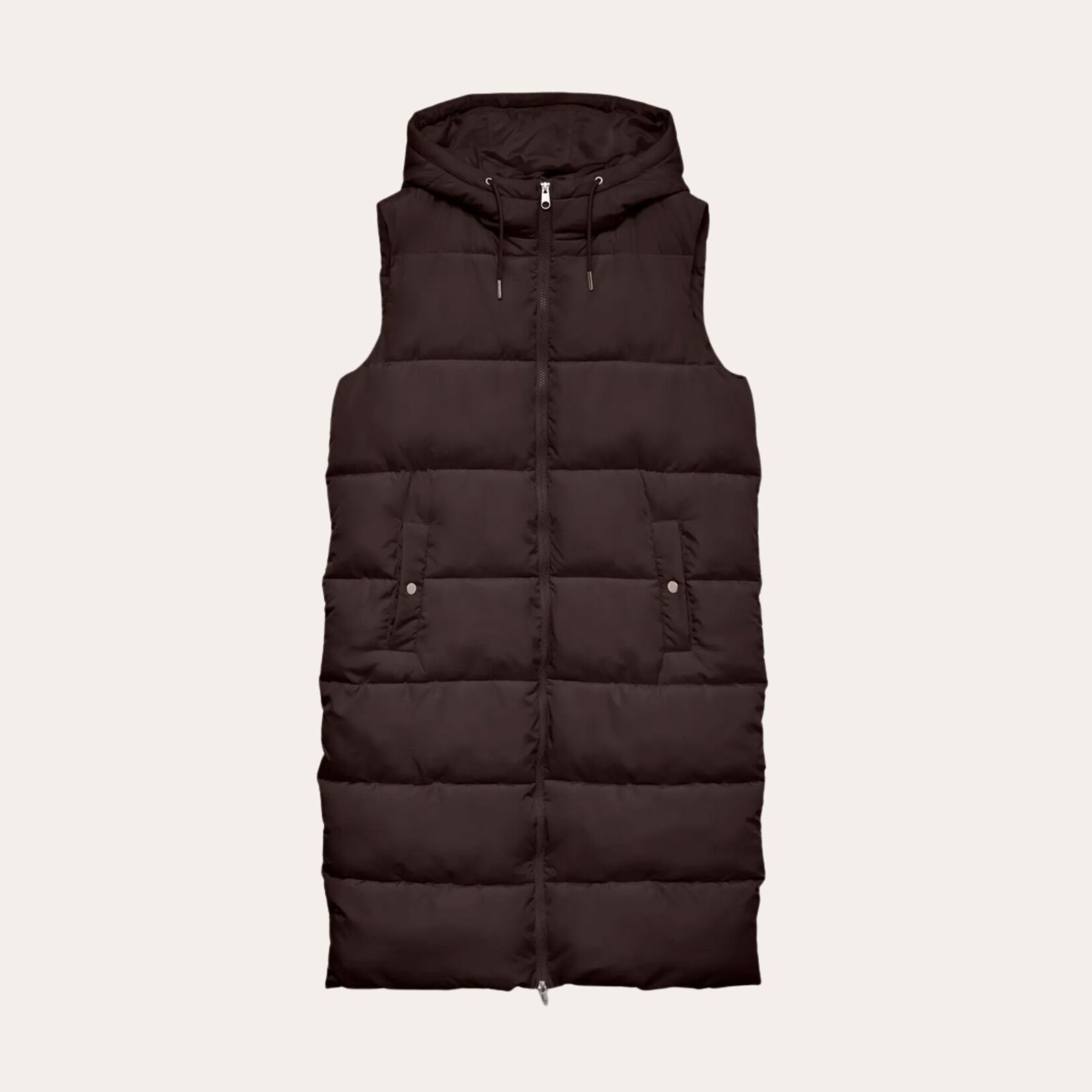 Vero Moda Aspen Long Puffer Vest - Chocolate