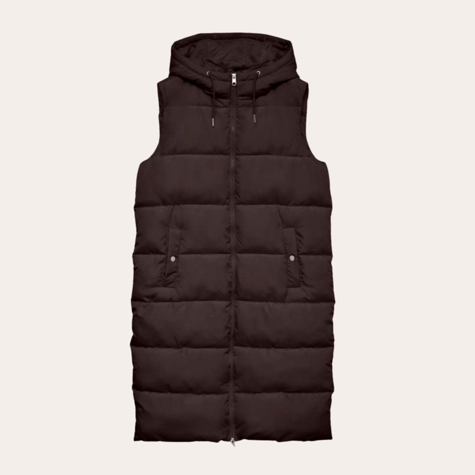 Vero Moda Aspen Long Puffer Vest - Chocolate