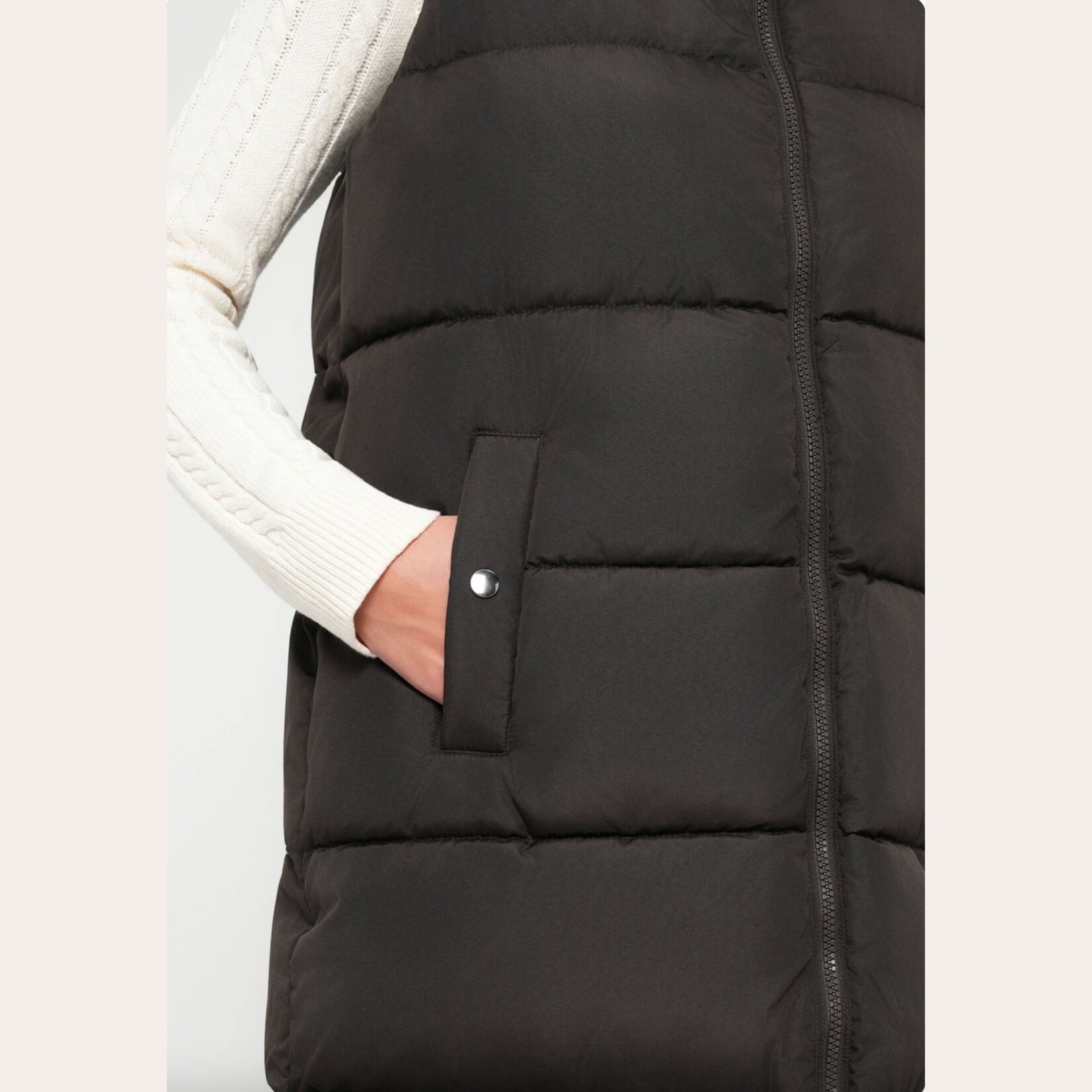 Vero Moda Aspen Long Puffer Vest - Chocolate