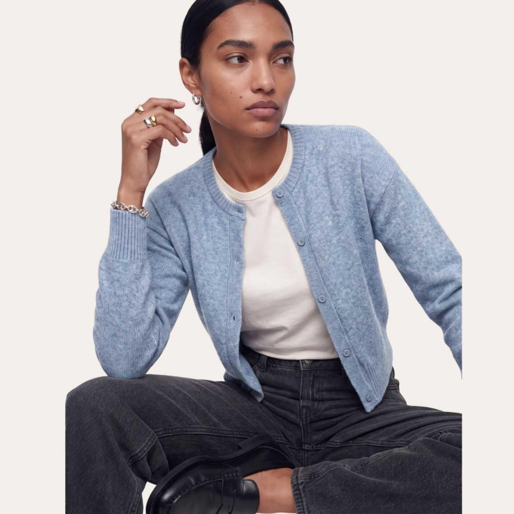 JJXX Elodie Cardigan - Country Blue