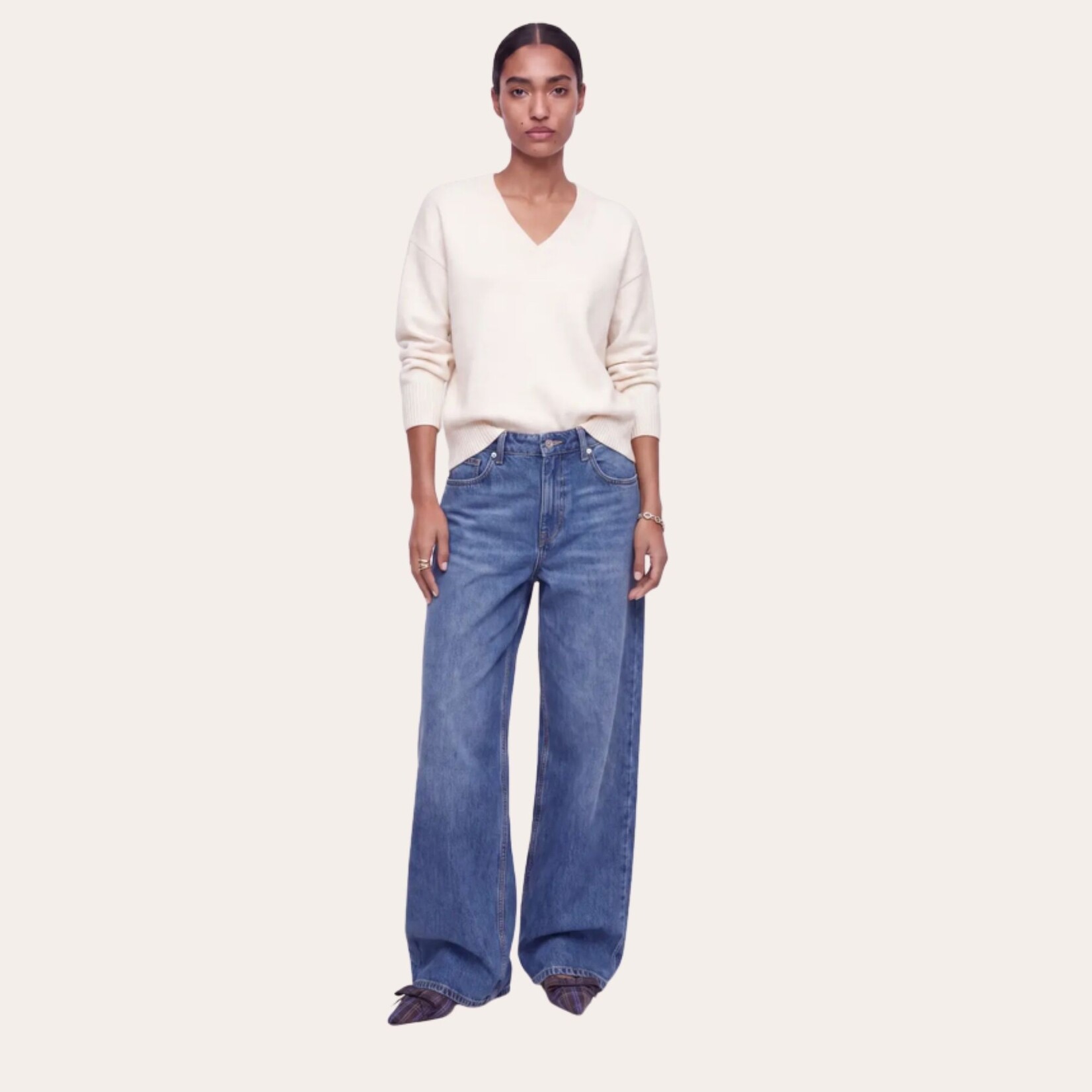 JJXX Allegra V-Neck Sweater - Cloud