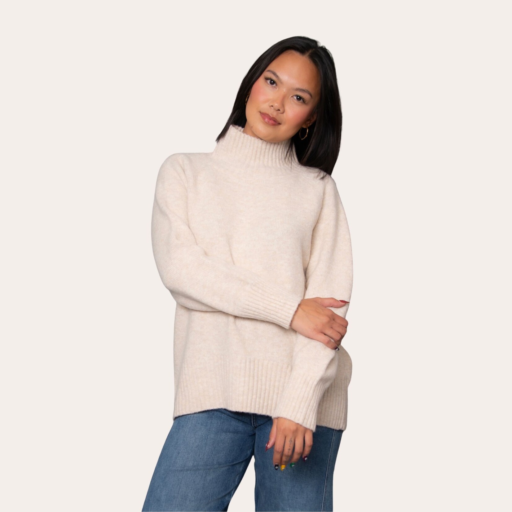RD Style Linnea Raglan Mock Neck Knit