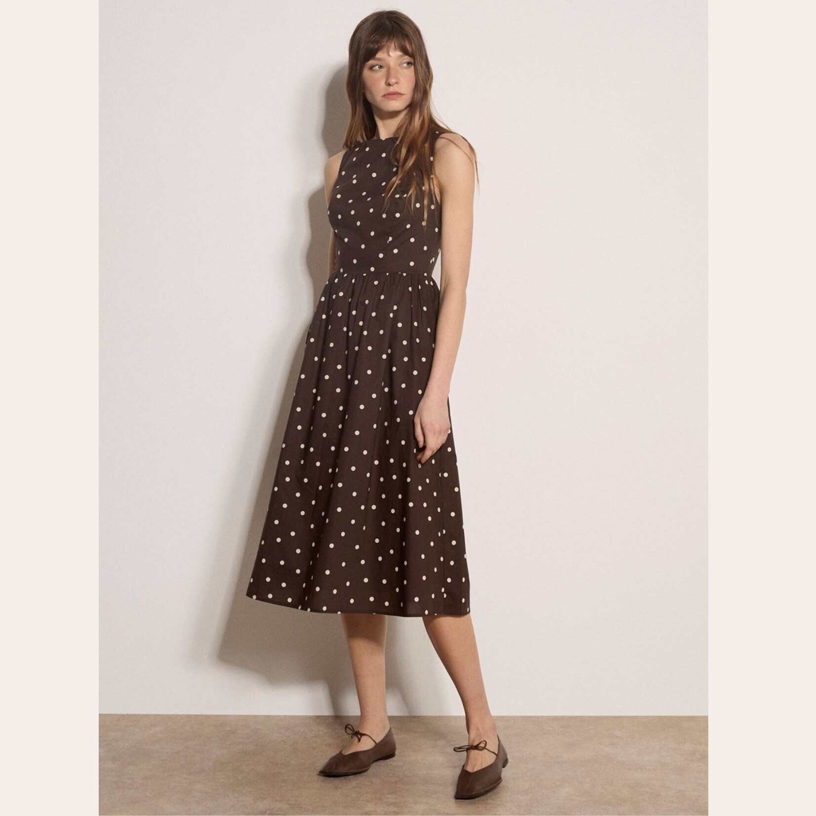 Apricot Odette Polka Dot Dress