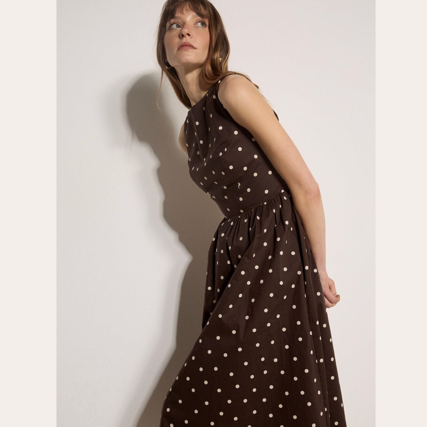 Apricot Odette Polka Dot Dress
