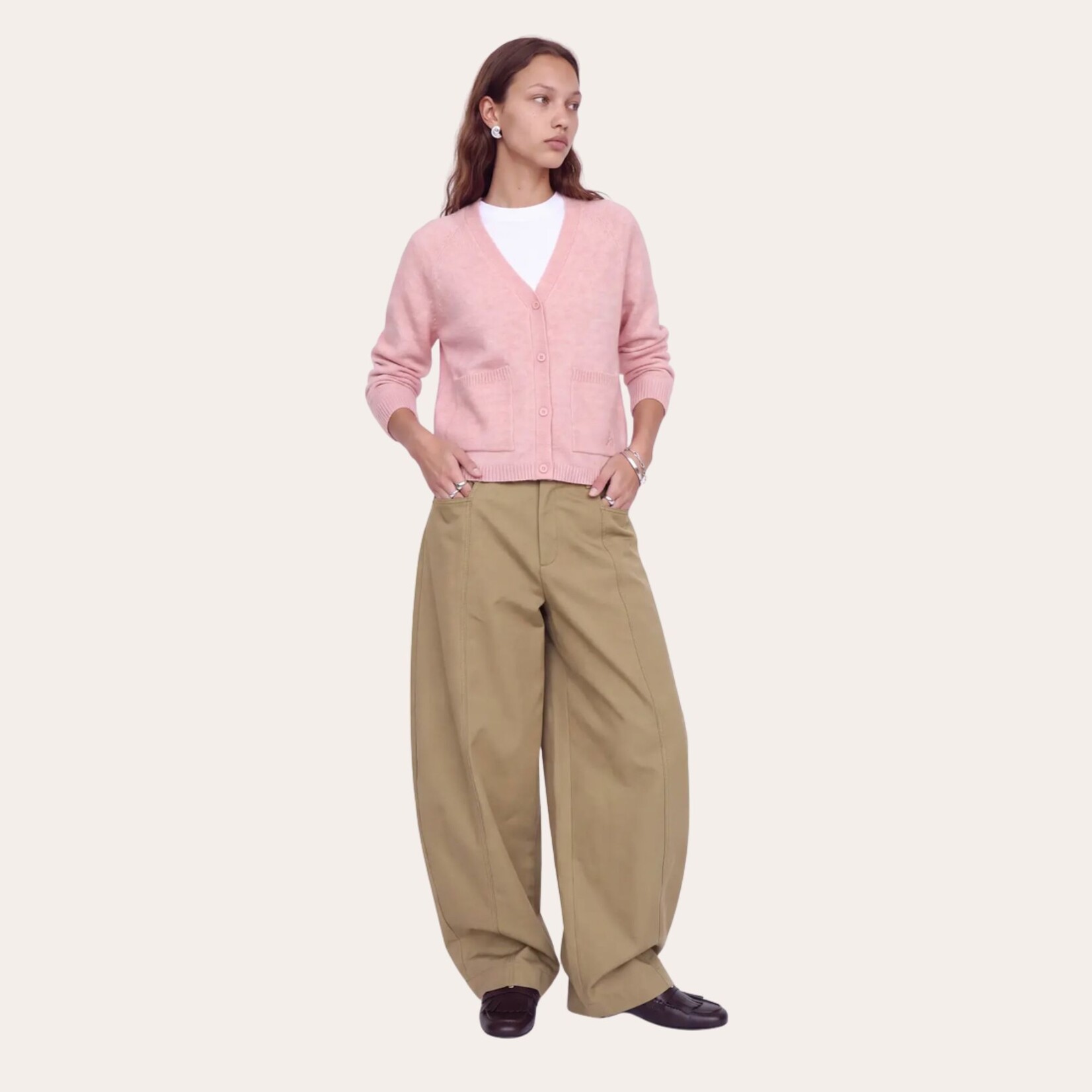 JJXX Ellis V-Neck Cardi - Pink Nectar