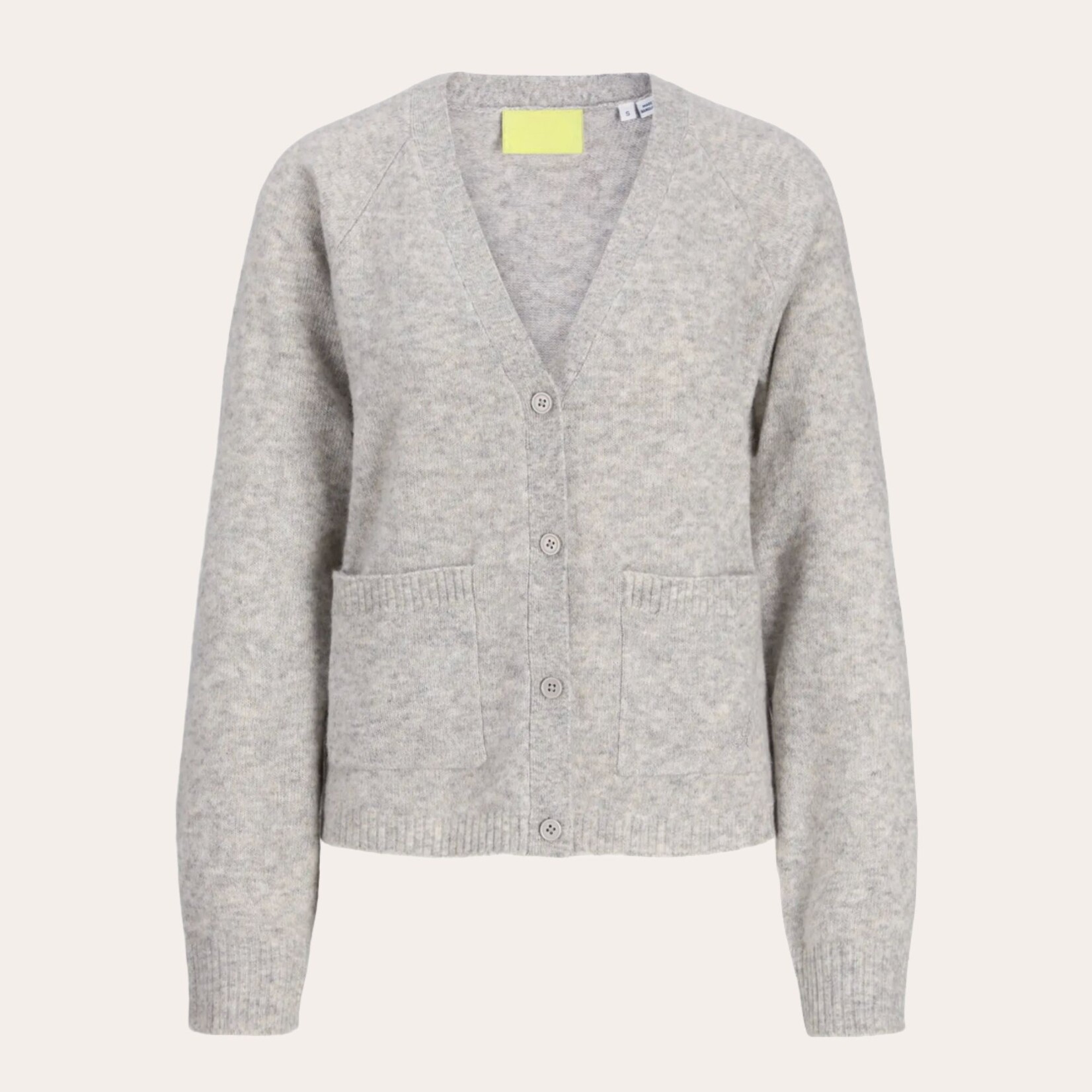 JJXX Ellis V-Neck Cardi - Lt Grey Melange
