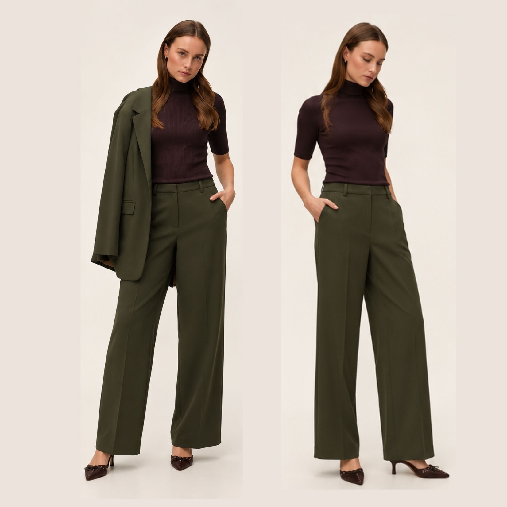 Vero Moda Emery Wide Leg Pant - Forest Night