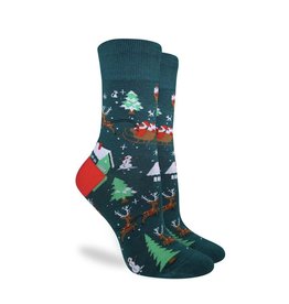 Good Luck Sock Men's Santa on a Sled Socks