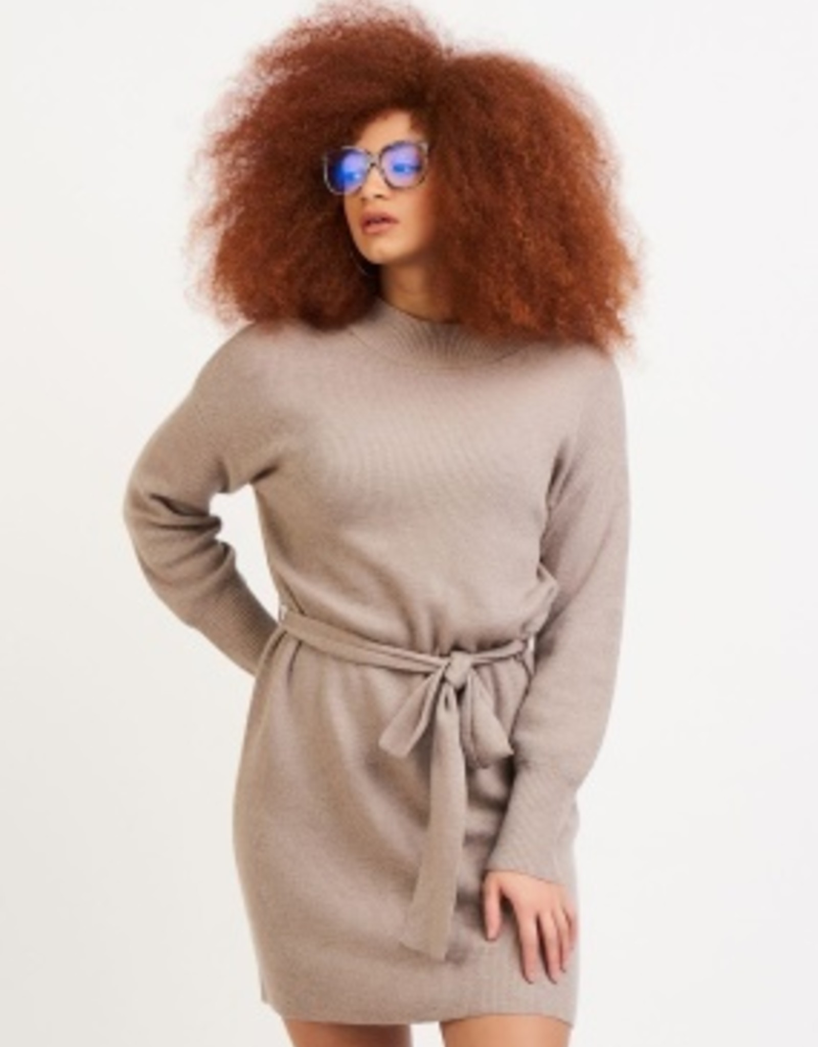 Dex Brenda Belted Sweater Dress