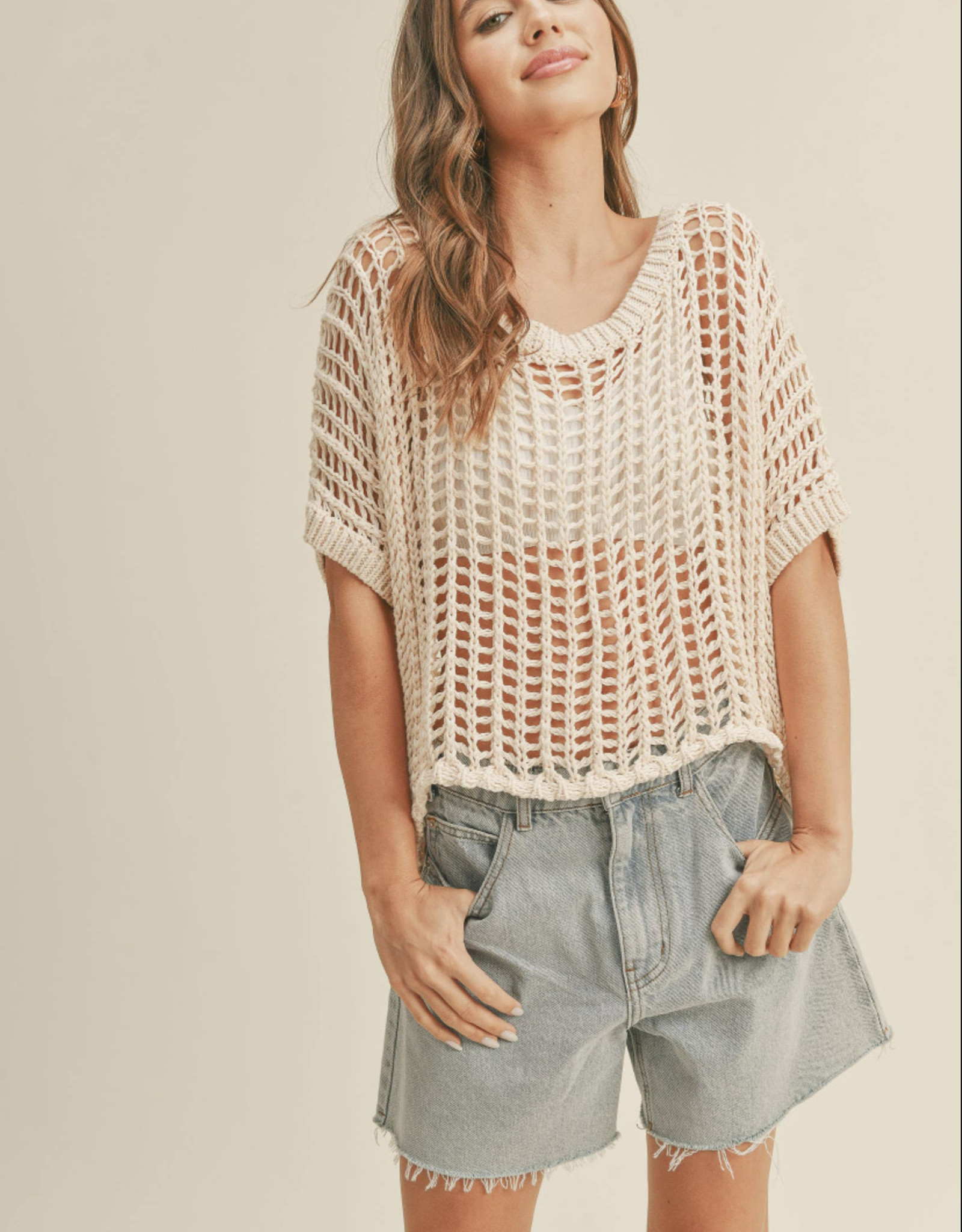 Miou Muse Kristy Open Knit Top