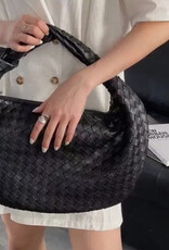 Woven Vegan  Leather Shoulder Bag