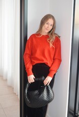 Woven Vegan  Leather Shoulder Bag