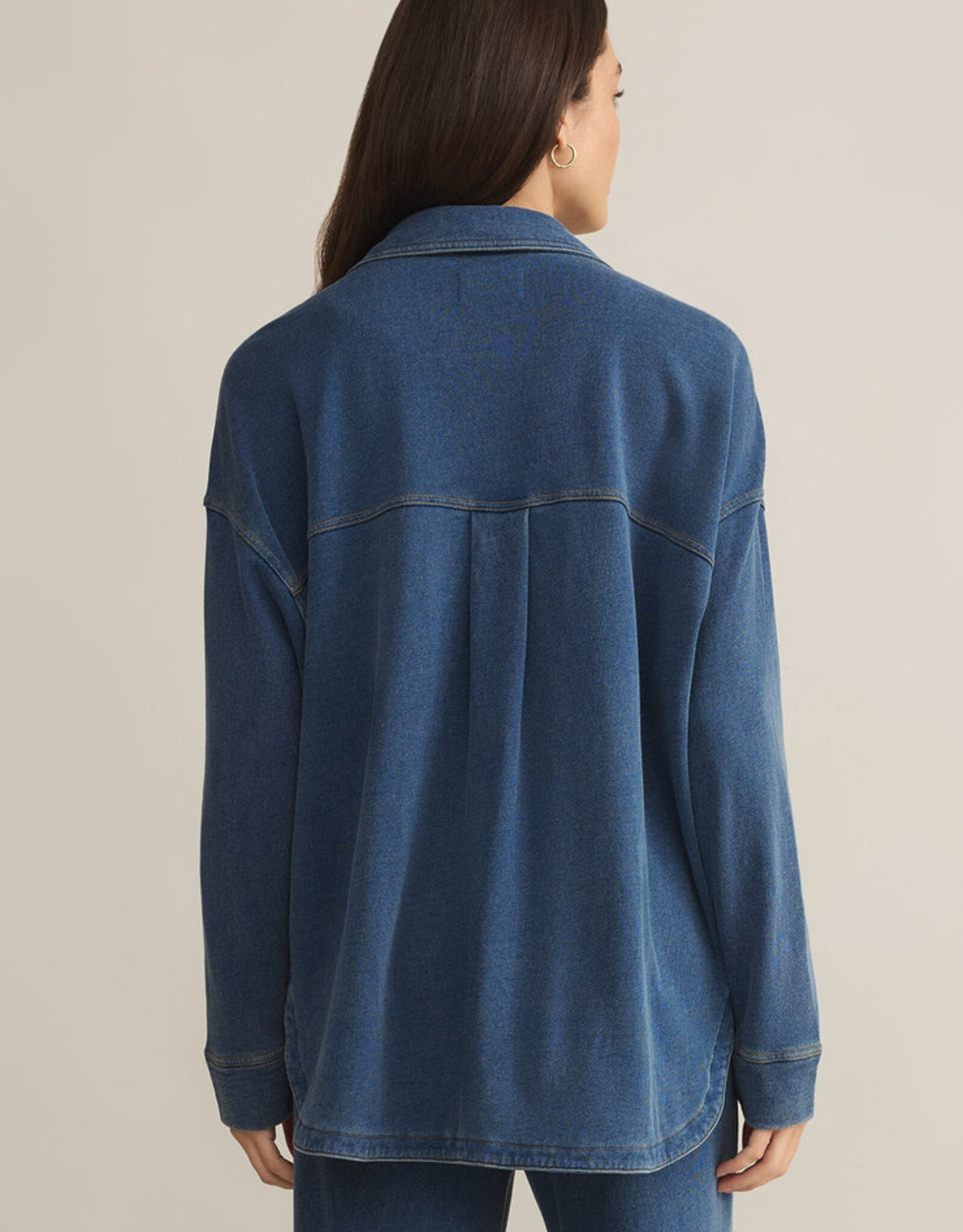 Z Supply All Day Knit Denim Vintage Indigo
