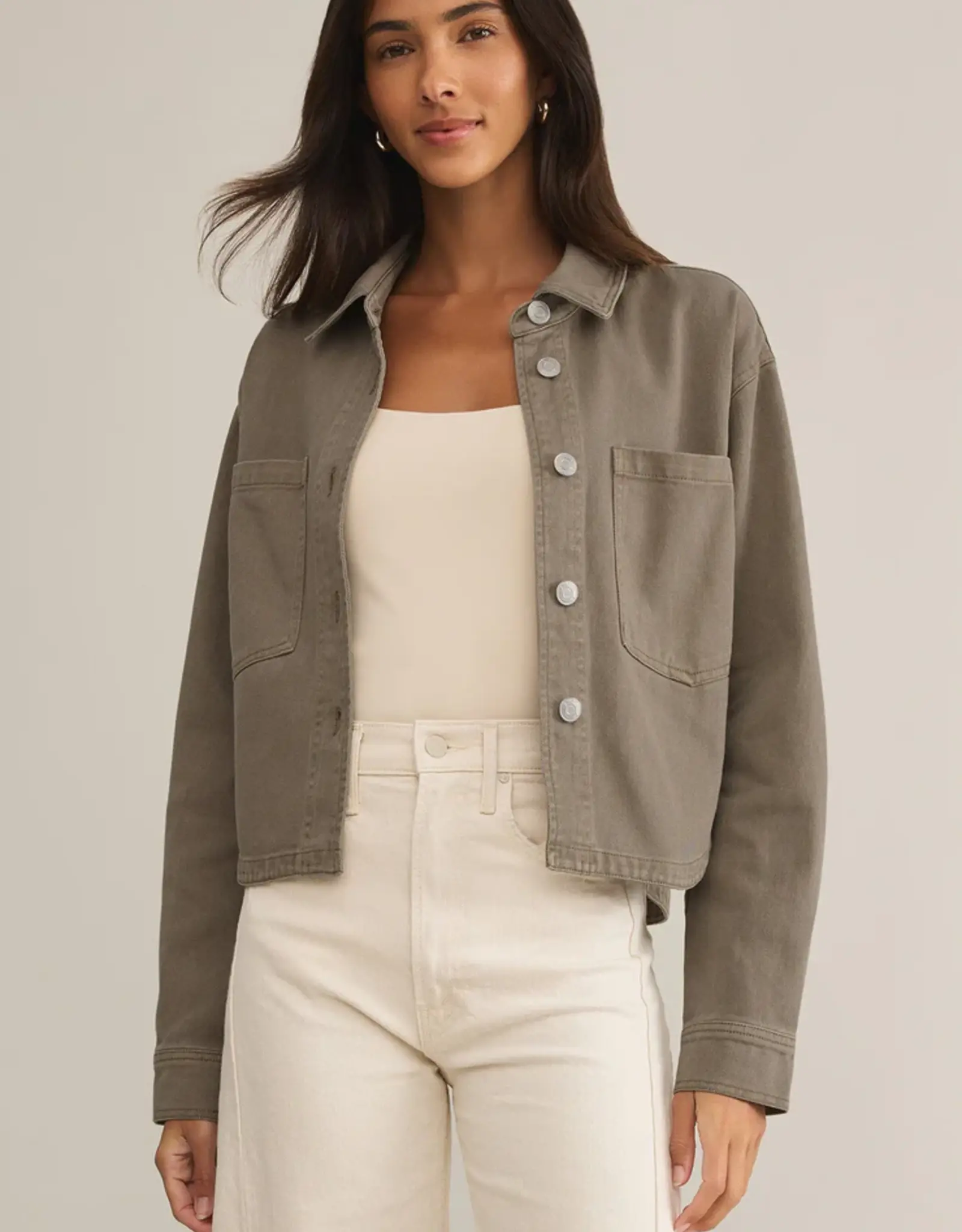 Z Supply All Day Cropped Denim Jacket