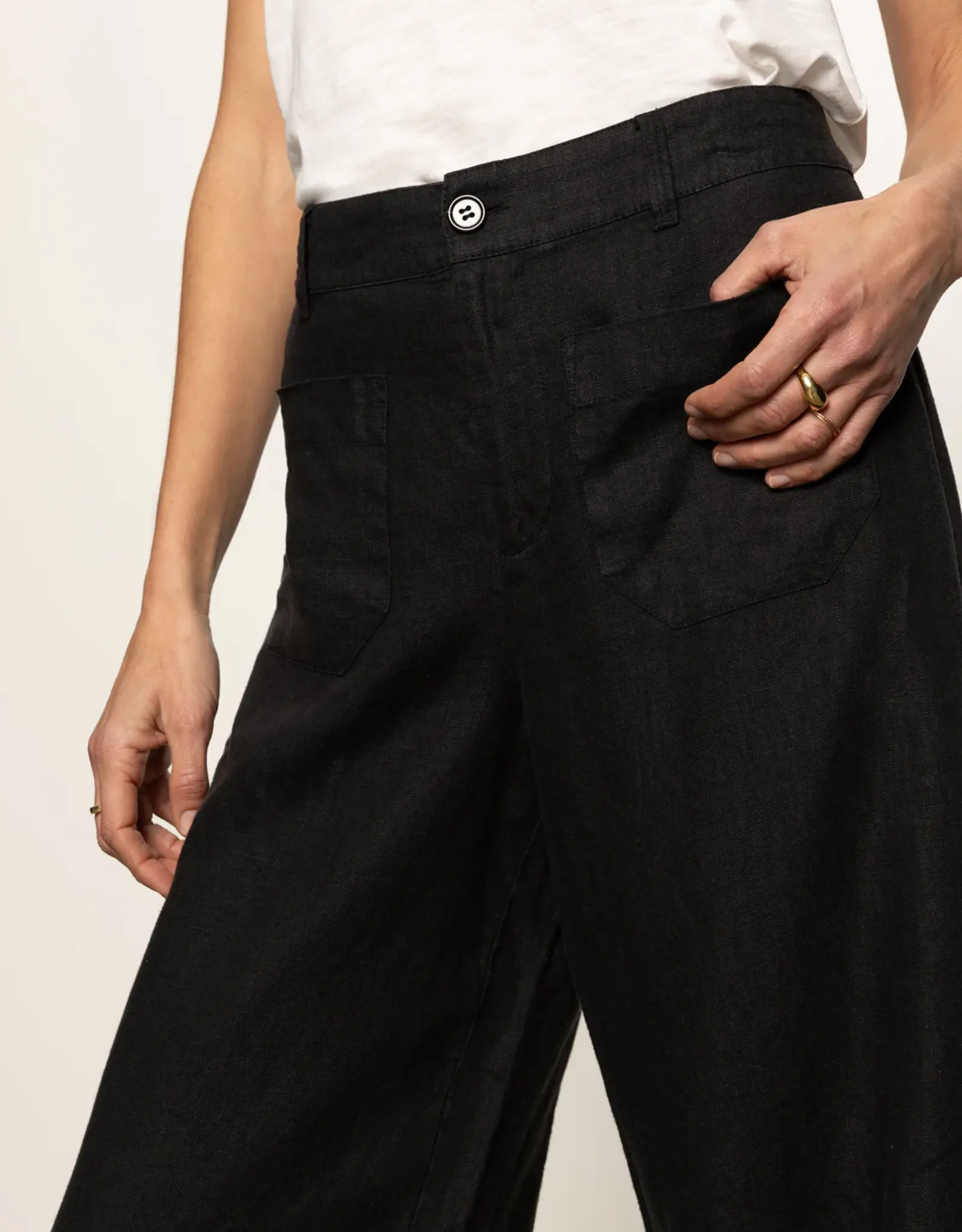 Sanctuary Linen Marine Wide Leg Pant