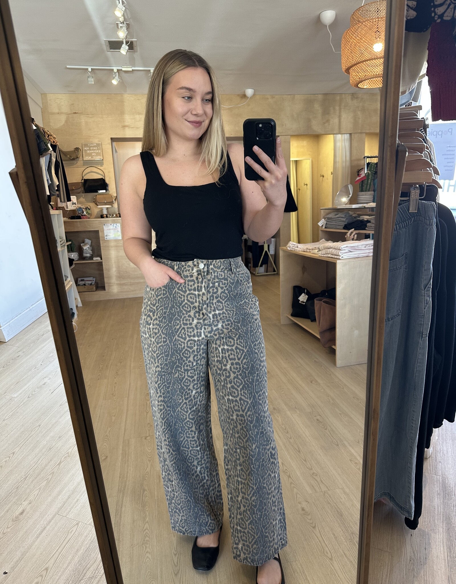 Gilli Animal Print Twill Pant