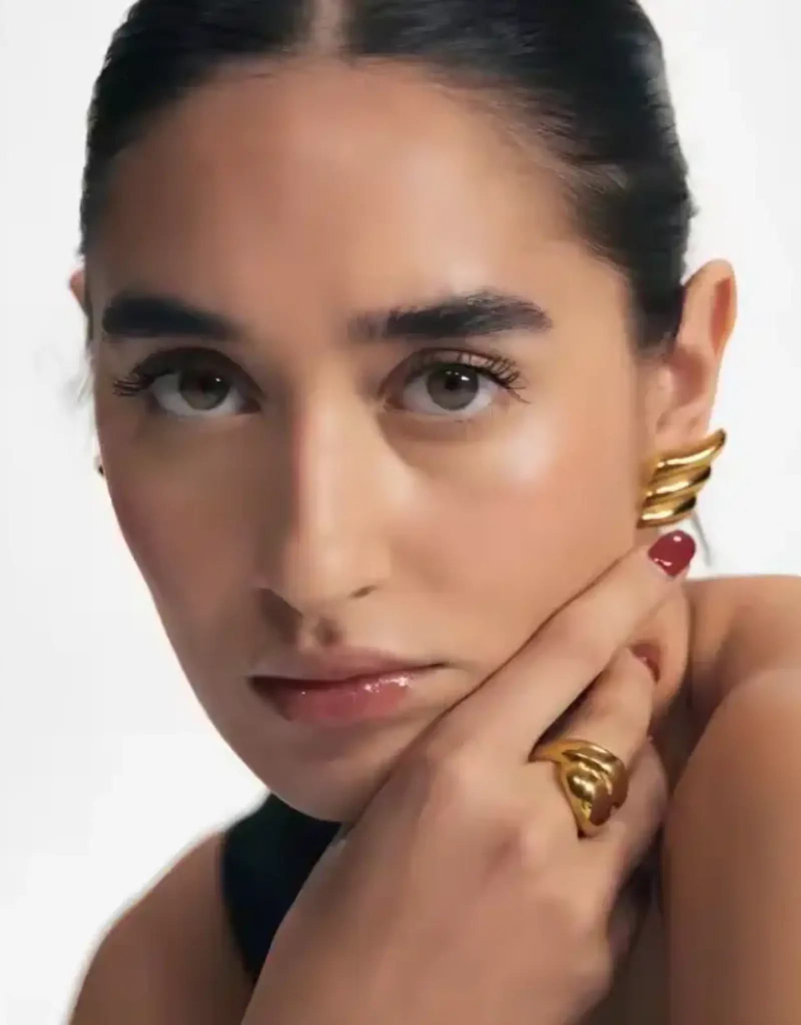 Hoop La Double Croissant Chunky Ring