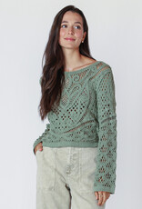 Dex Lindsey Button Back Crochet Top