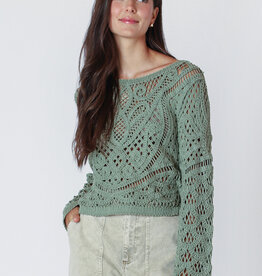 Dex Lindsey Button Back Crochet Top