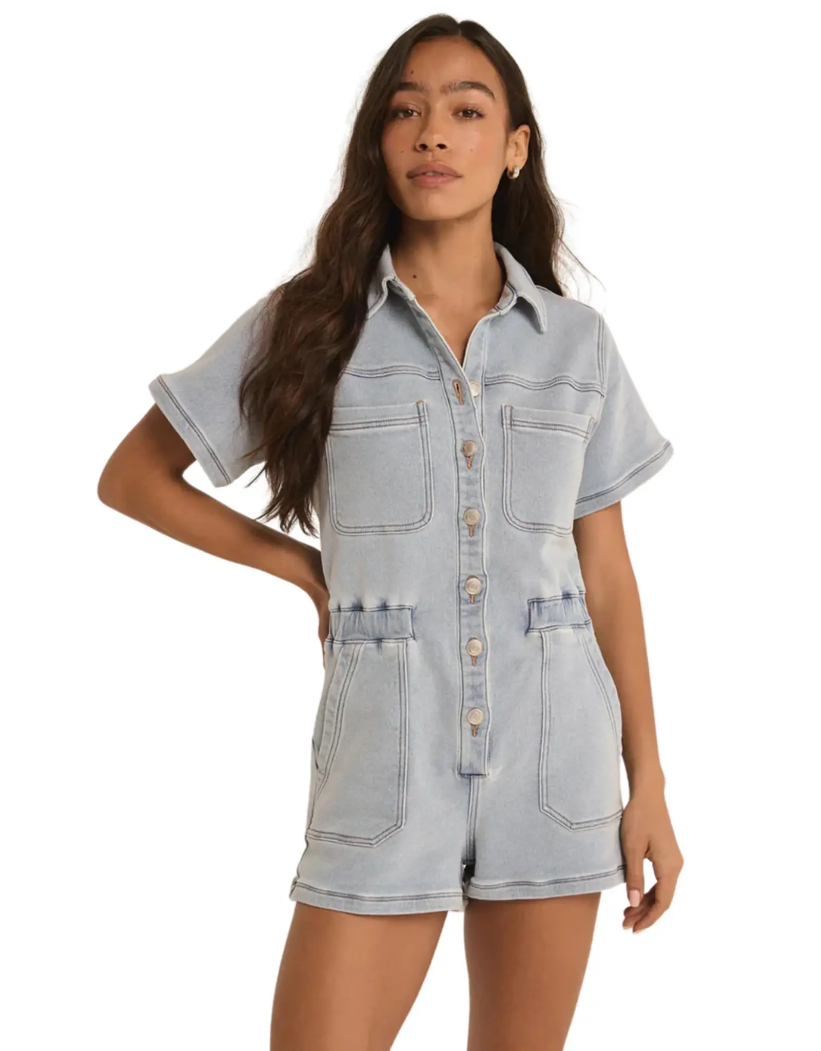 Z Supply Elias Denim Romper