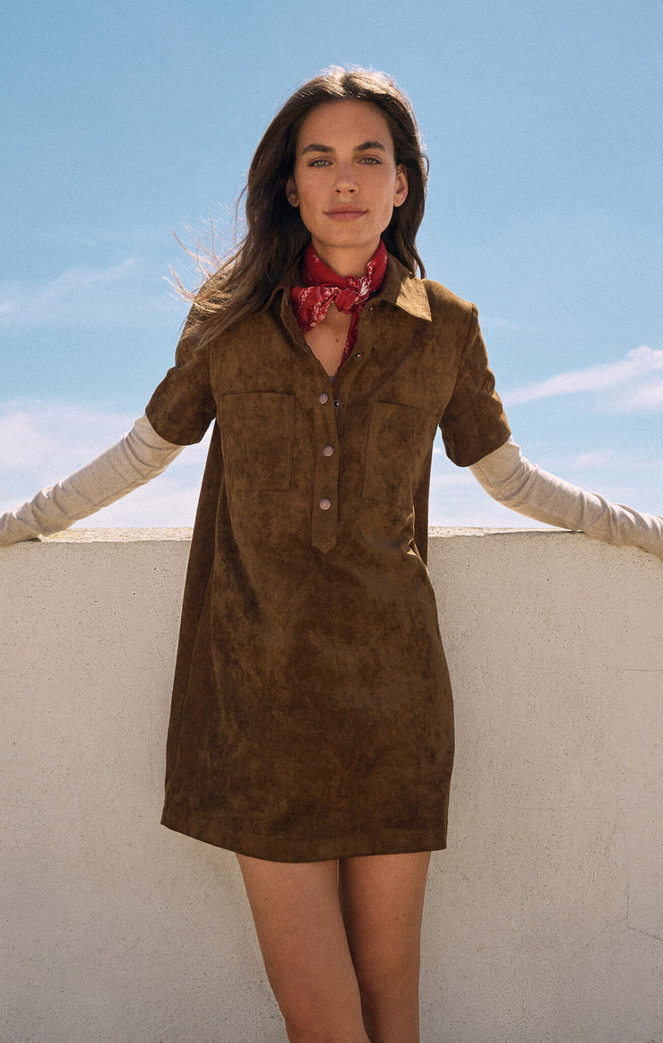 Authentic Suede Mini Dress - Poppie Clothing