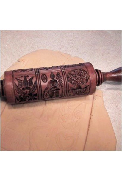 HOUSE ON THE HILL FOLK ART ROLLING PIN