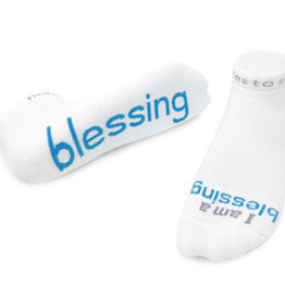 Apparel Notes to Self: I Am a Blessing White/Blue - S