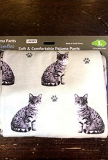 Apparel E & S Pets: Silver Tabby Cat Pajama Pants - Large