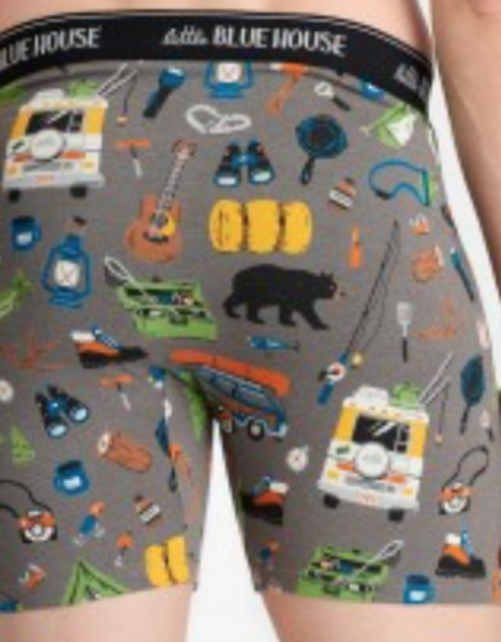 Apparel Little Blue House Boxer Briefs - Retro Camping Men's Boxer Briefs L