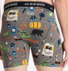 Apparel Little Blue House Boxer Briefs - Retro Camping Men's Boxer Briefs L